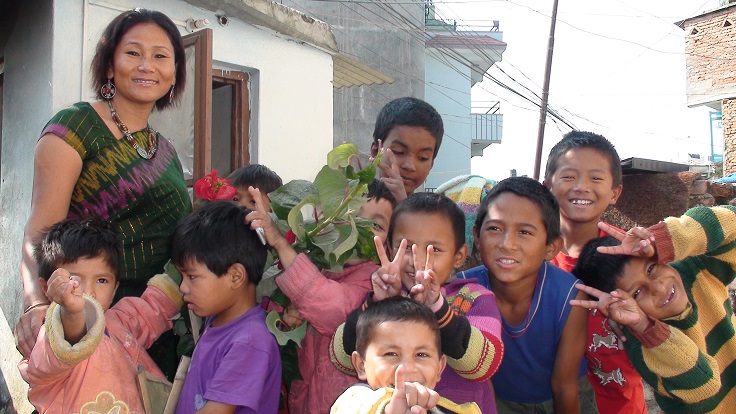 Indira Ranamagar with her children